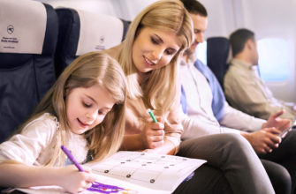 Родители с детьми в самолете